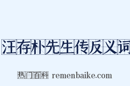 汪存朴先生传反义词是什么意思的图片